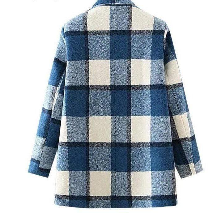 plaid woolen vintage blazer coat