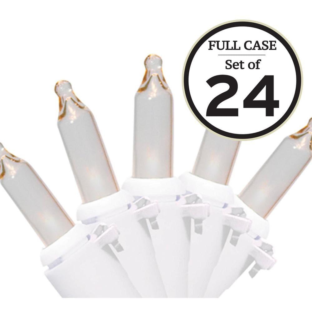 er Series 100-Light Clear With White Wire Mini Light Set (Set of 24)