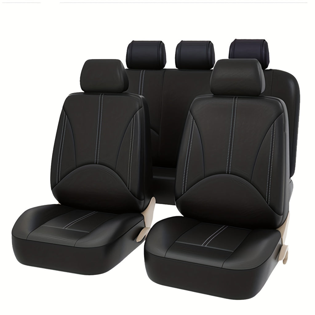 Car PU Leather Seat Cover High Quality Full Set universal cars Leather Seat Cover 5 Seat Protection Cover Suitable For Most Cars