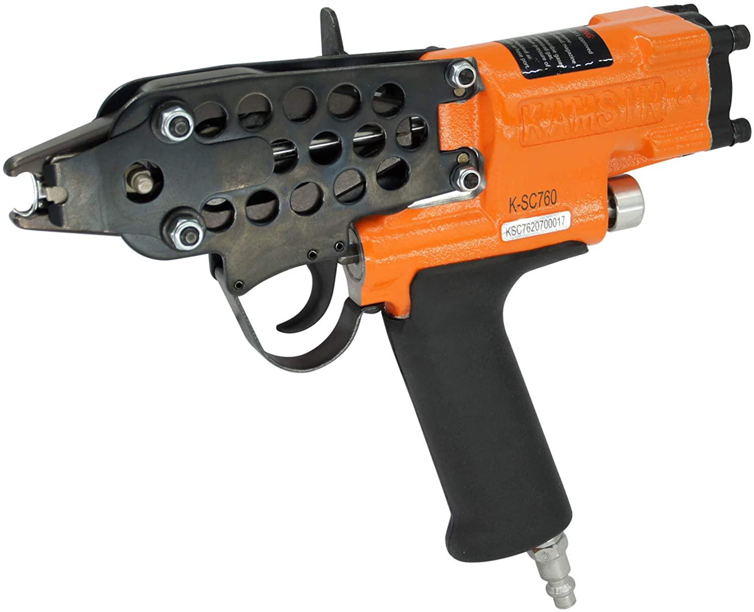 K-SC760 16 GauPneumatic C Ring Gun, 1/2-Inch 3.0-4.8mm Closure Diameter Hog Ring Staples, Automatic Hog Ring Plier, Hog Ring Tool for Fencing, Cages (K-SC760 C Ring Gun)