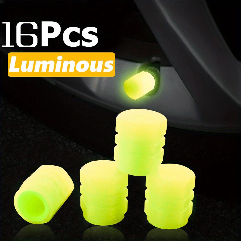 4pcs Webdiennuoc Valve Caps, Luminous Caps, Universal Fluorescent Tire Valve Caps 4pcs/Set, Fluorescent Tire Valve Caps STEM Caps