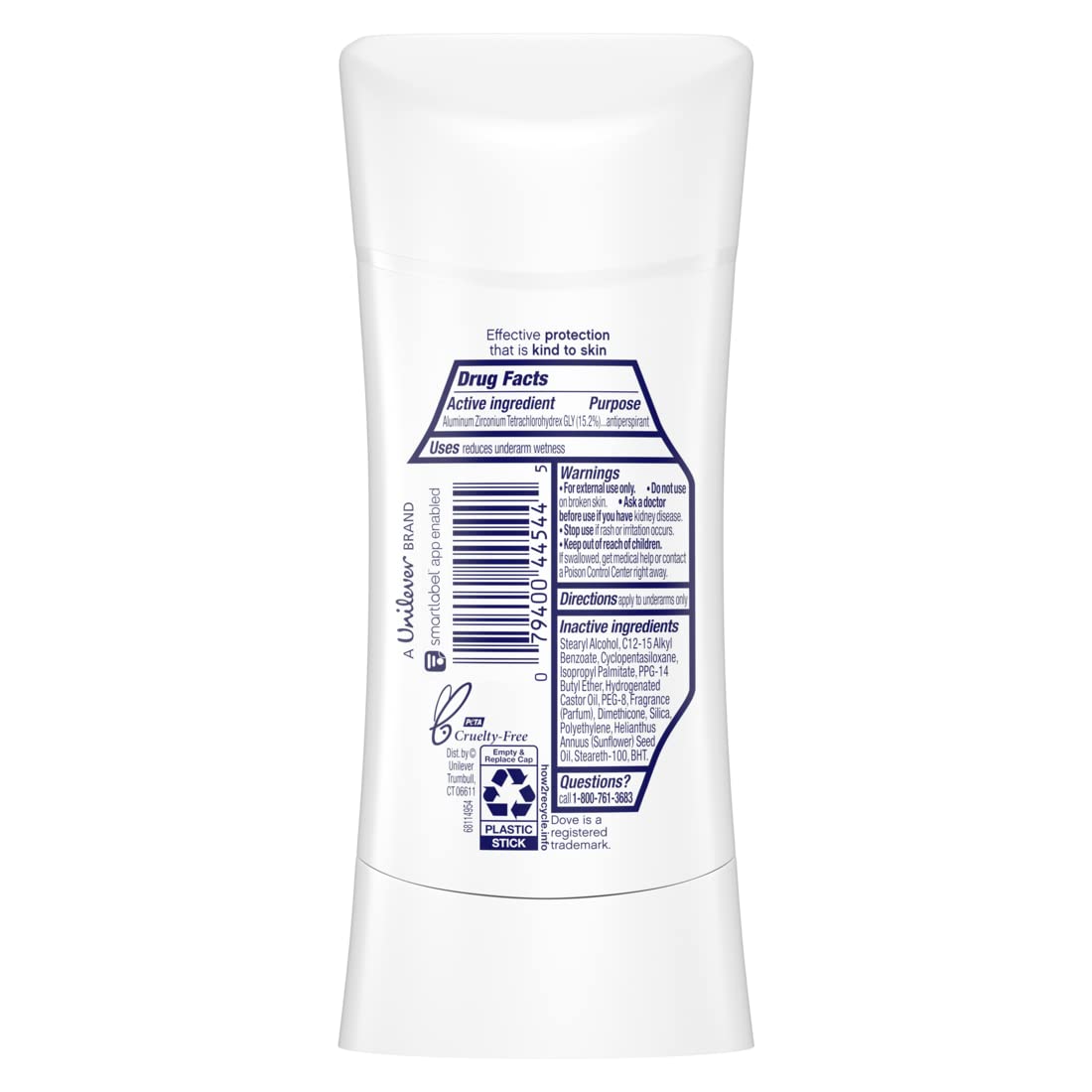 Dove Antiperspirant Deodorant with 48 Hour Protection Original Clean, Deodorant for Women, 2.6 Ounce (Pack of 4), White