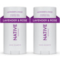 Native Deodorant | Natural Deodorant for Women and Men, Aluminum Free with Baking Soda, Probiotics, Coconut Oil and Shea Butter | Lavender &amp; Rose - Pack of 2