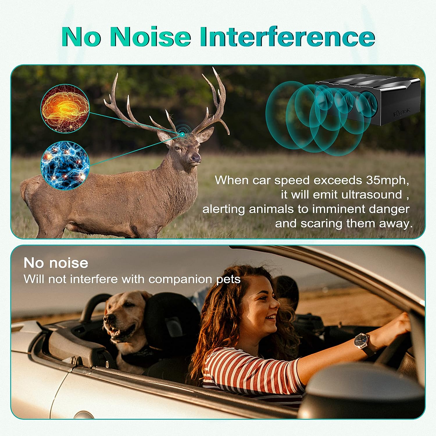 Elook Upgraded Deer Whistles for Car, Deer Horn for Car, Save Deer Whistle for Vehicles, Trunks, Motorcycle, Three-Horn, 2 Pack (Patented Product)