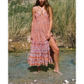bohemian noodle strap beach dress