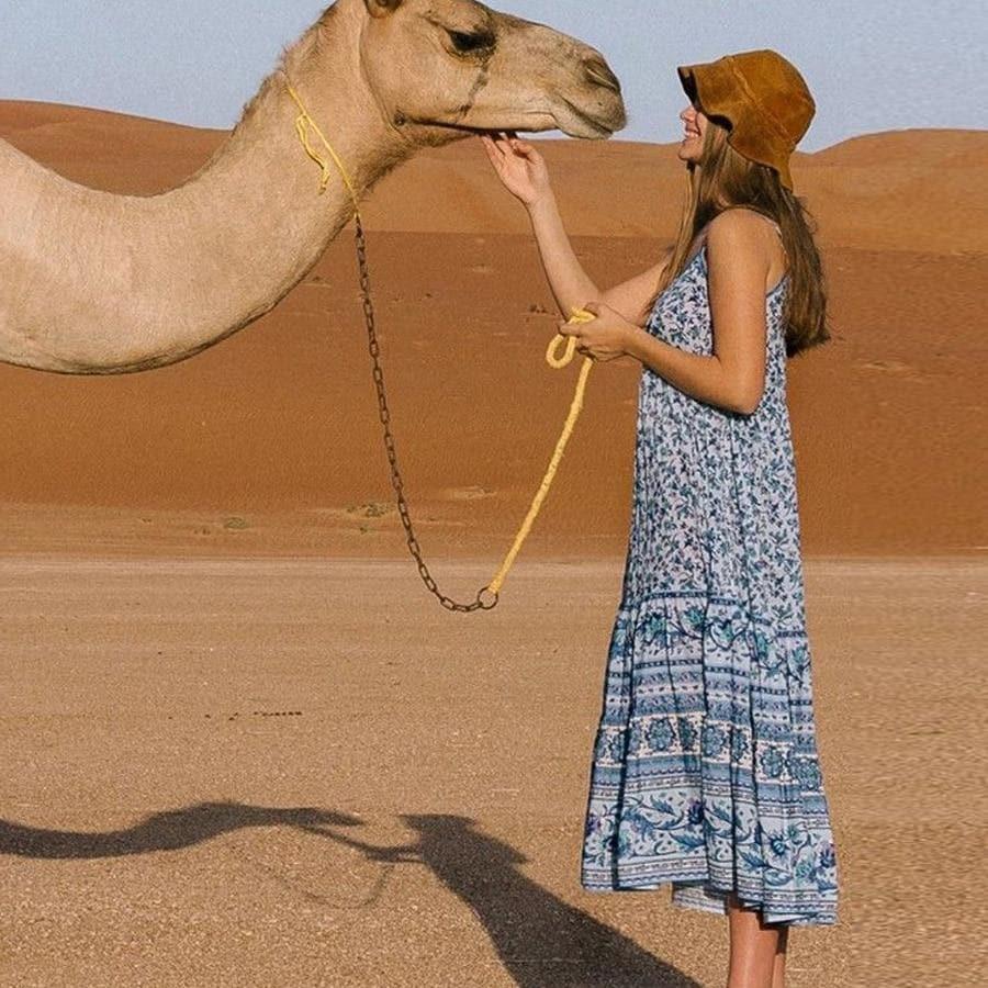 bohemian noodle strap beach dress
