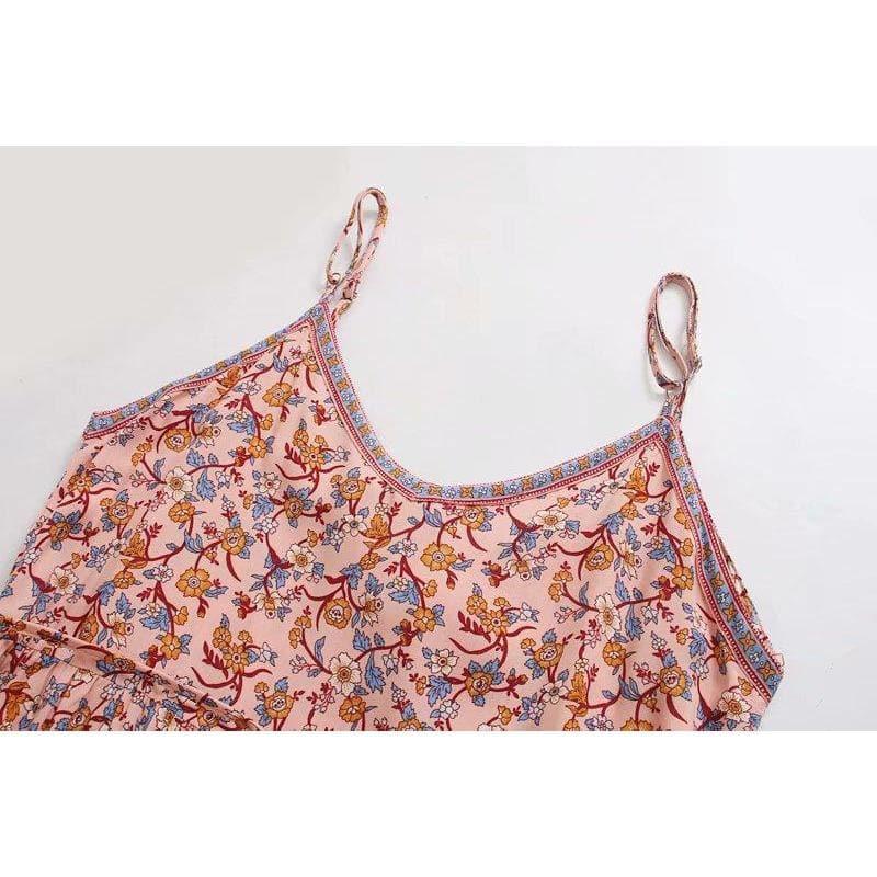 bohemian noodle strap beach dress