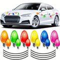 20pcs Reflective Car Magnets Set, 12pcs Lights Bulb Magnet Set For Holiday Party Car, Garage, Mailbox, Refrigerator Decal With 8 Magnet Wire