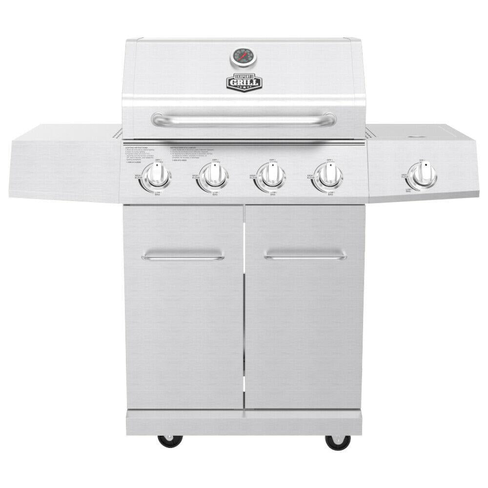 Propane Gas Grill 4 Burner with Side Burner  Steel Outdoor CooHome
