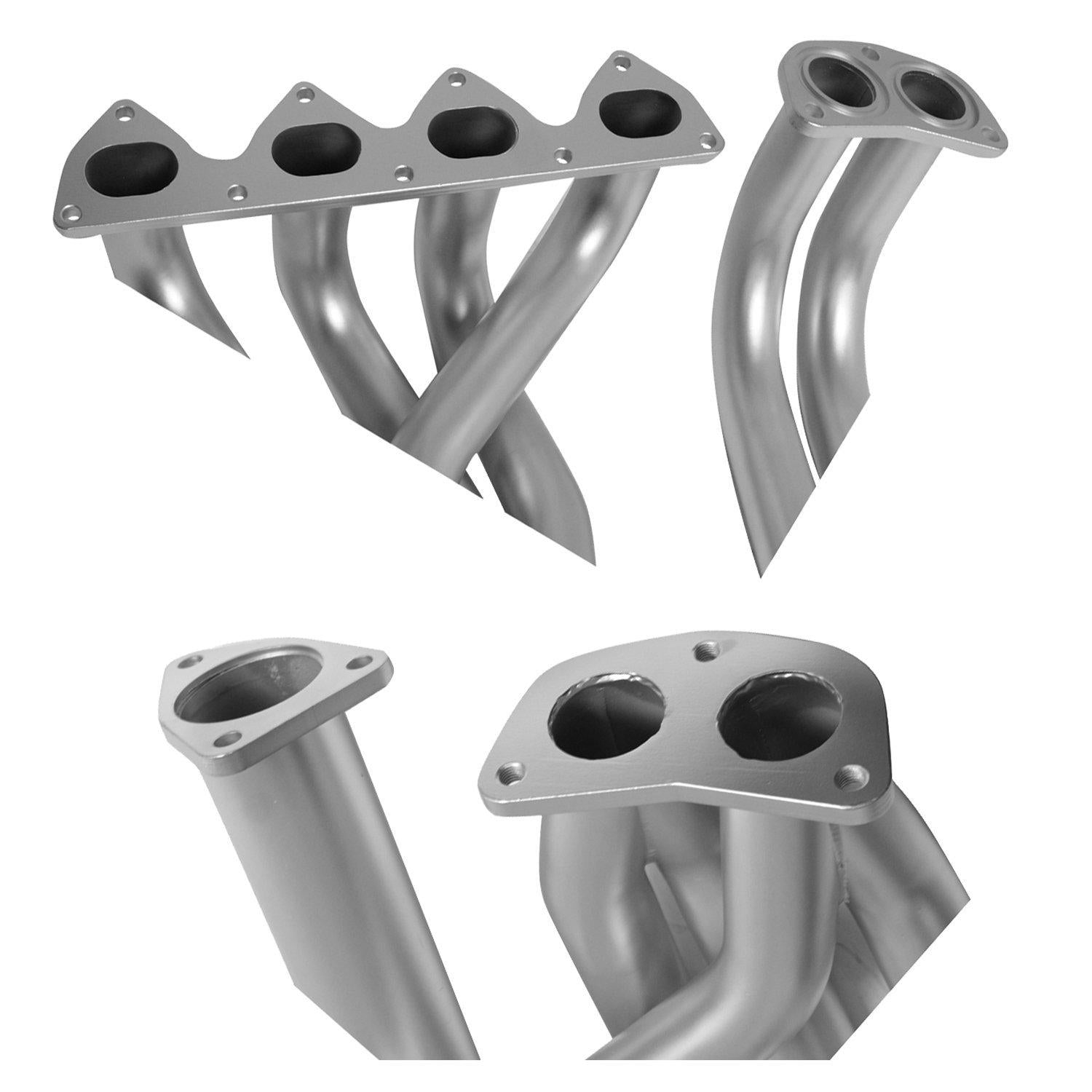 DC Sports HHC5029 Silver 4-2-1 Header with Ceramic Coating and 2.5" Collector - 2 Piece