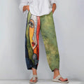 Fashion Art Print Stitching Pants