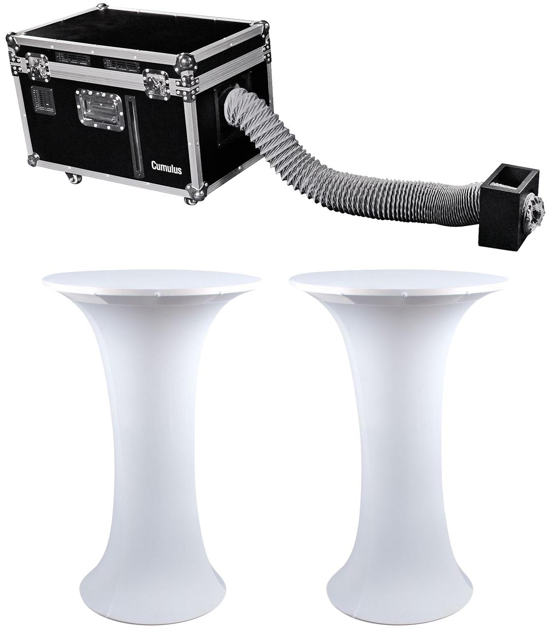 Chauvet DJ CUMULUS Commercial Fog Machine Pro DMX Fogger w/Case+(2) Club Tables