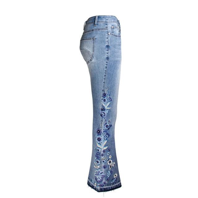 embroidery skinny jeans vintage