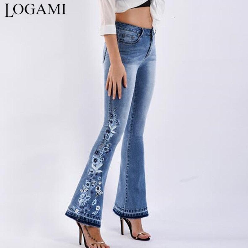 embroidery skinny jeans vintage