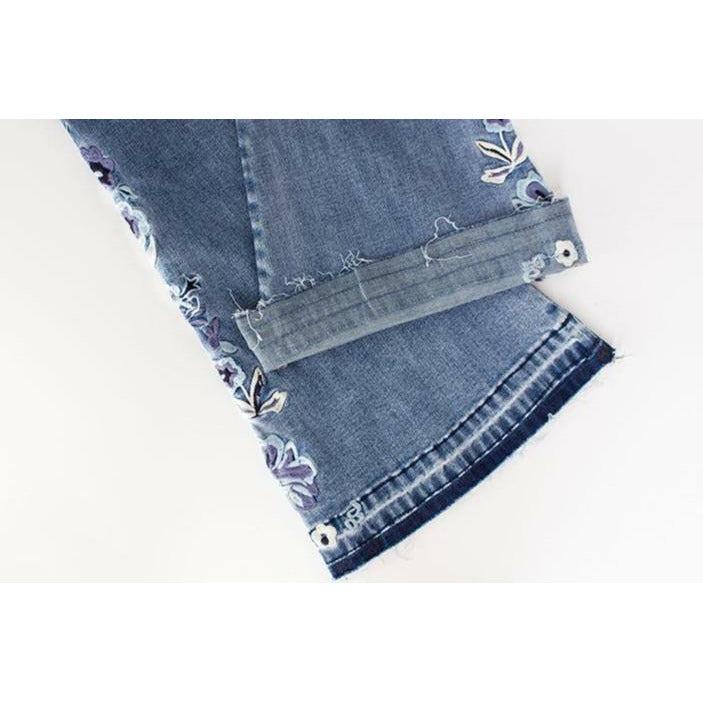 embroidery skinny jeans vintage