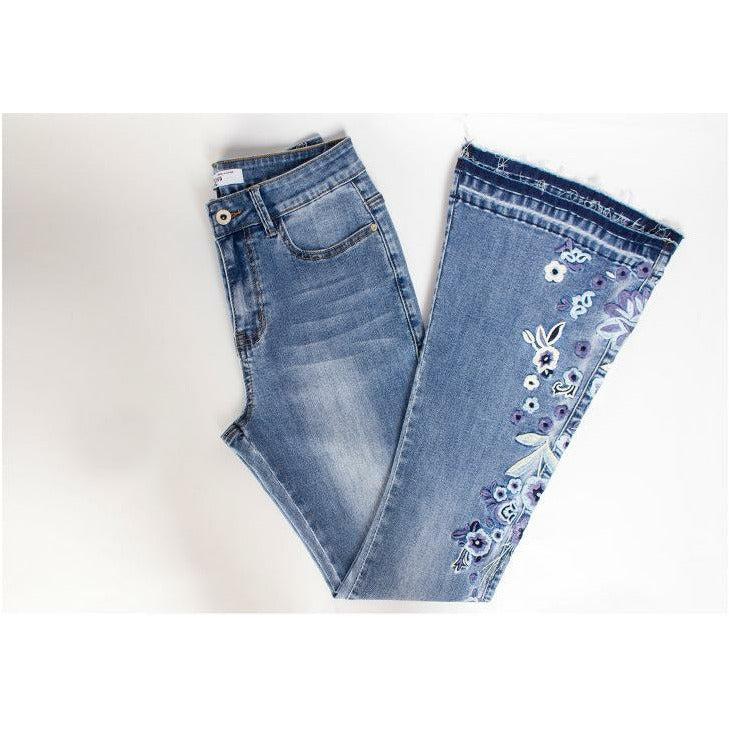 embroidery skinny jeans vintage