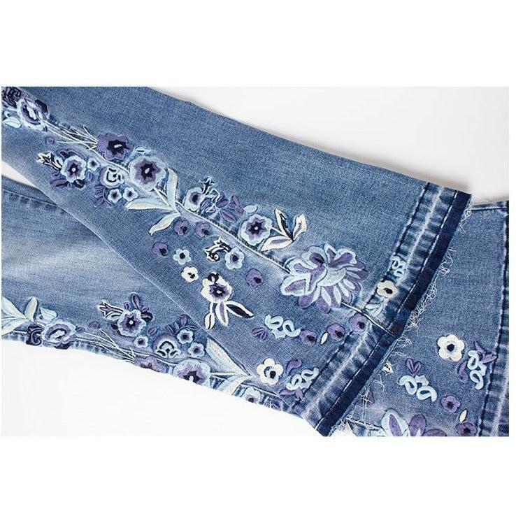 embroidery skinny jeans vintage