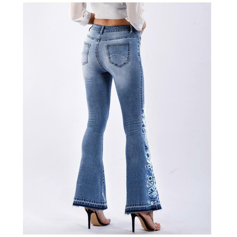 embroidery skinny jeans vintage