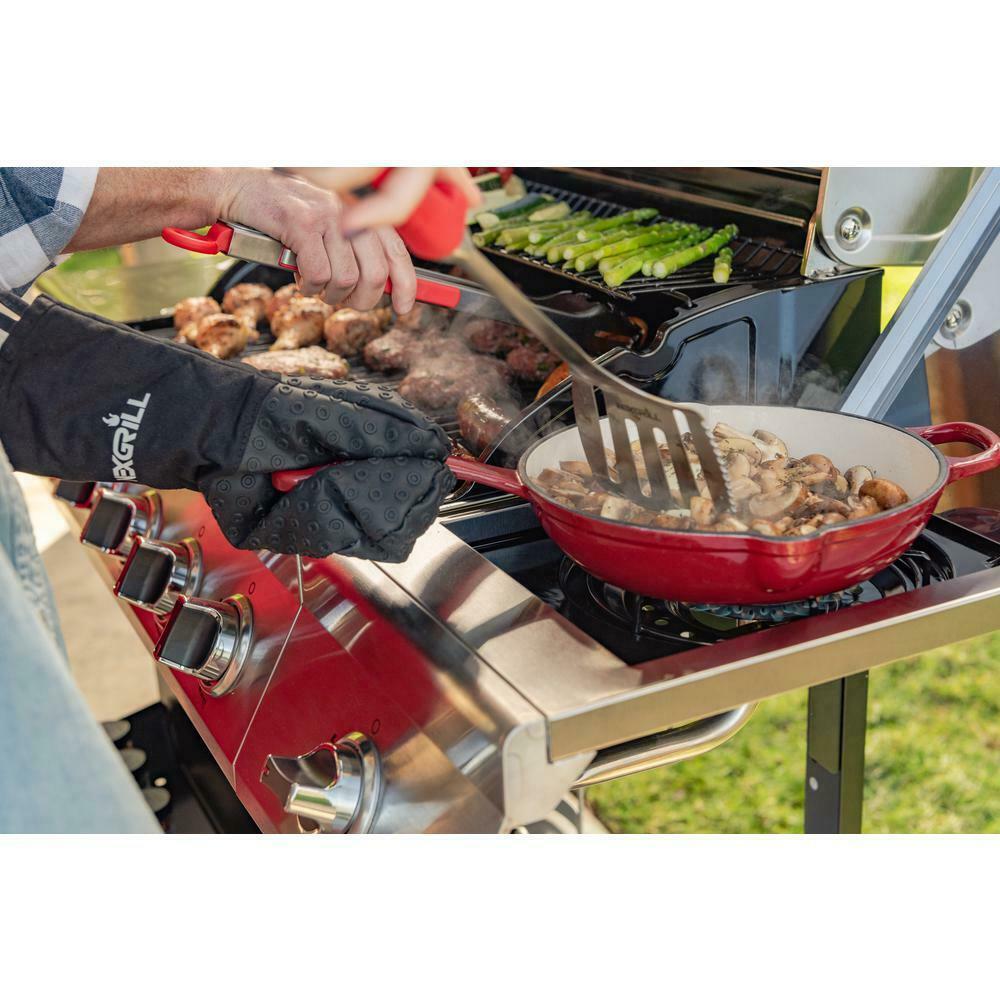 5-Burner Propane Gas Grill  Steel with Side Burner and Condiment Rack