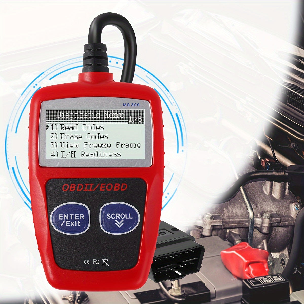 Car Fault Code Reader I/M Readiness Accurate Engine Diagnostic Scanner OBD2 Scanner Read And Erase Fault Code View Freeze Data CAN Diagnostic Tool