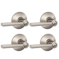 Latitude Satin Nickel Privacy Bed/Bath Door Lever (4-Pack)
