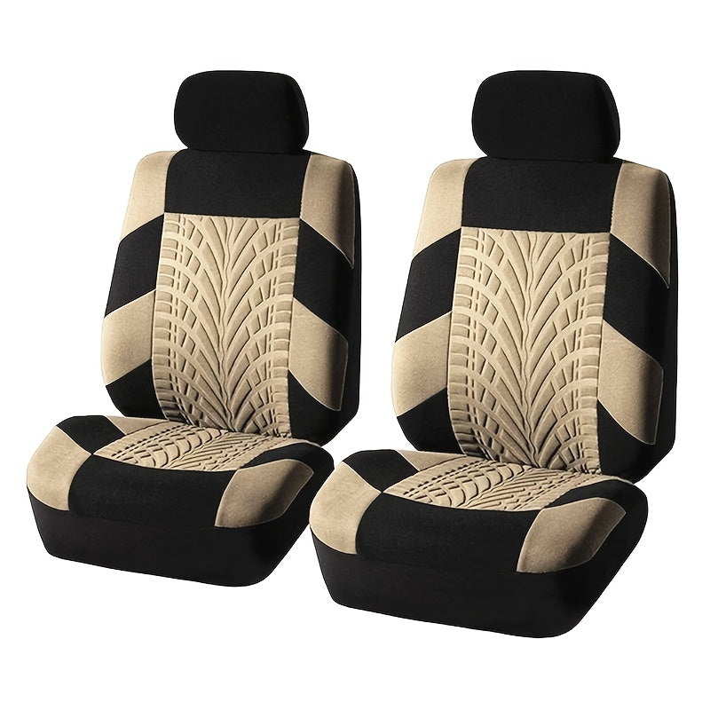 Embossed Car Universal Seat Cover Two Simple Business Advanced Universal For Most Cars 2PCS Car Seat Covers