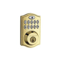 Z-Wave SmartCode 914 Lifetime Polished Brass Single Cylinder Electronic Deadbolt Featuring SmartKey Security