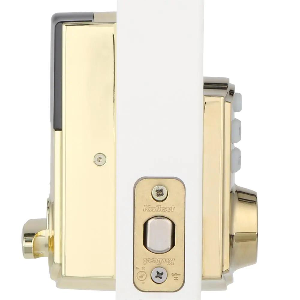 Z-Wave SmartCode 914 Lifetime Polished Brass Single Cylinder Electronic Deadbolt Featuring SmartKey Security