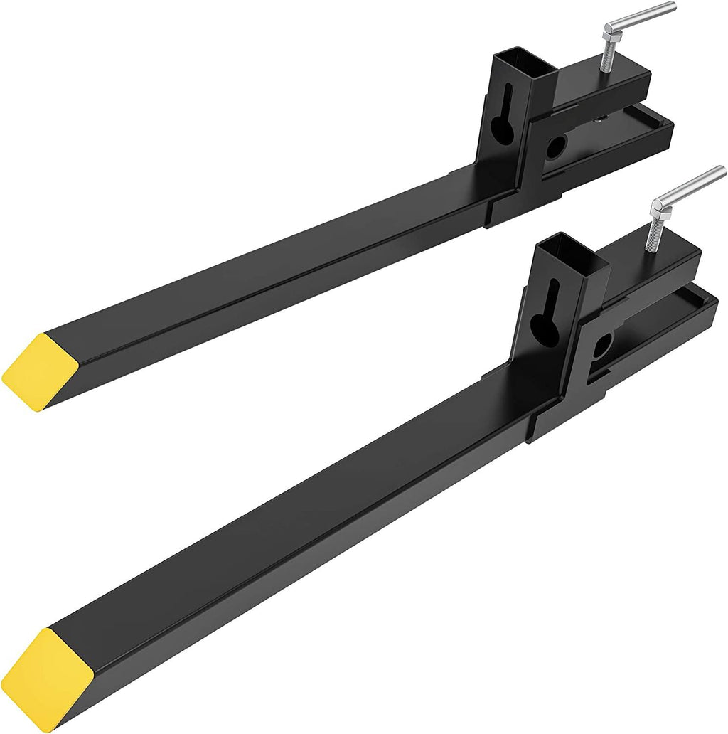 YINTATECH Clamp on Pallet Forks 43” Pallet Forks 1500lbs Heavy Duty for Loader Bucket Skid Steer Tractor
