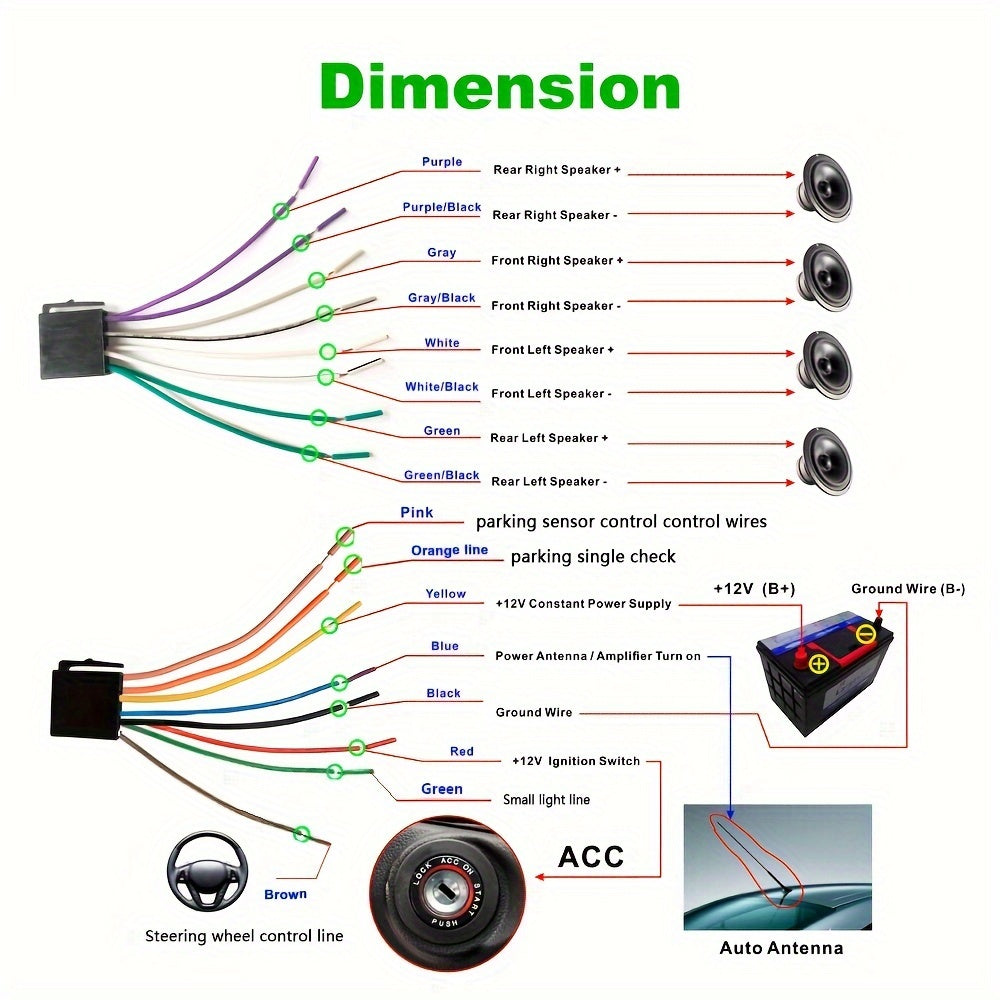 Car Multimedia Player 1080P High Resolution FM Audio Support Mirror Link Backup Camera Support Remote Control AUX Audio For IOS/Android