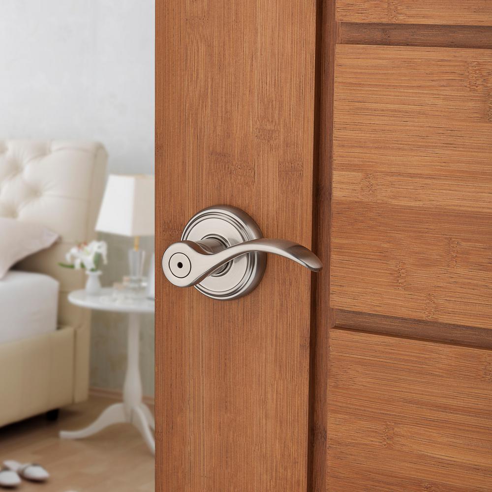 PrestiTobin Satin Nickel Universal Bed/Bath Door Lever
