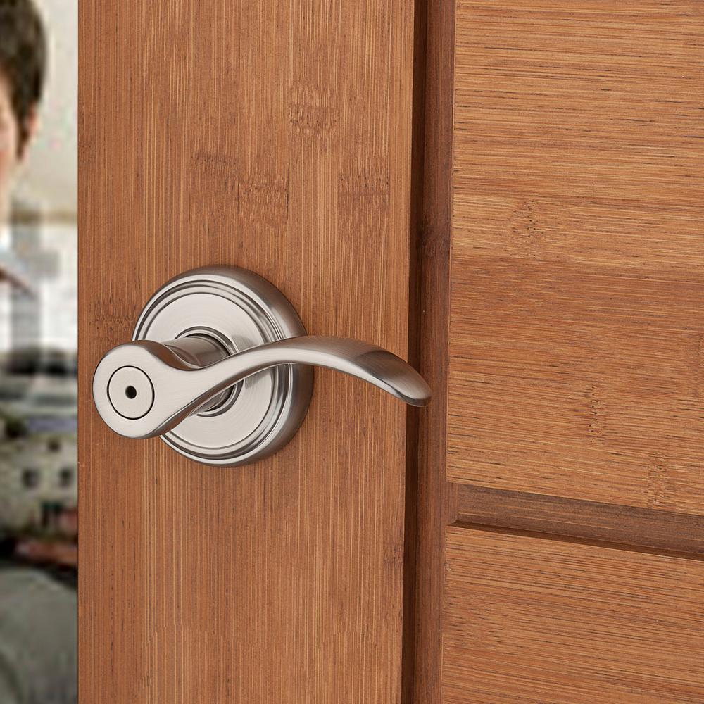 PrestiTobin Satin Nickel Universal Bed/Bath Door Lever