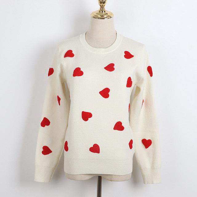 kawaii red heart sweater