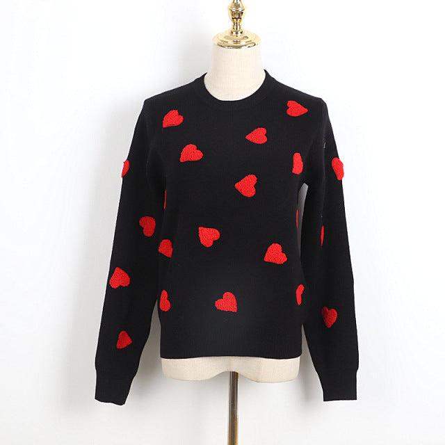 kawaii red heart sweater