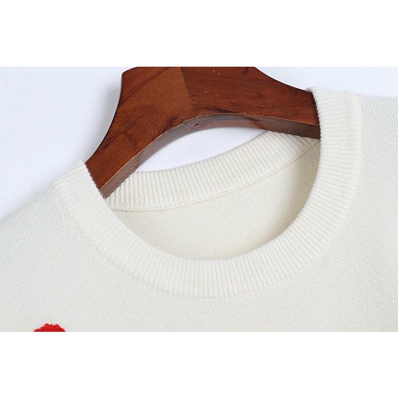 kawaii red heart sweater