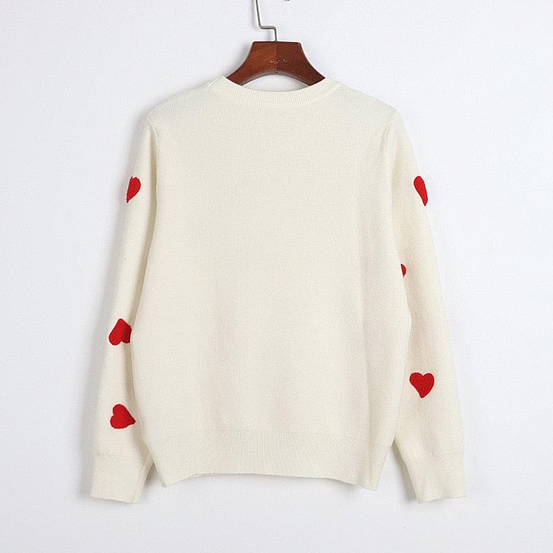 kawaii red heart sweater