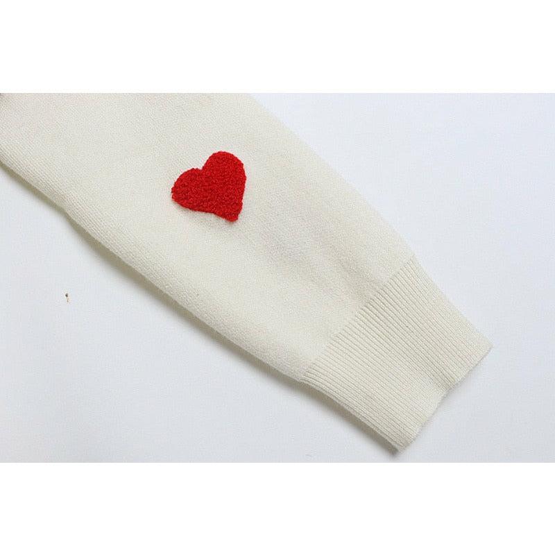 kawaii red heart sweater
