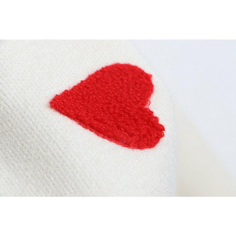 kawaii red heart sweater