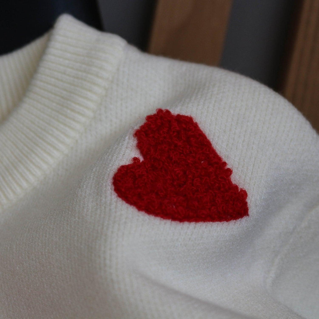 kawaii red heart sweater