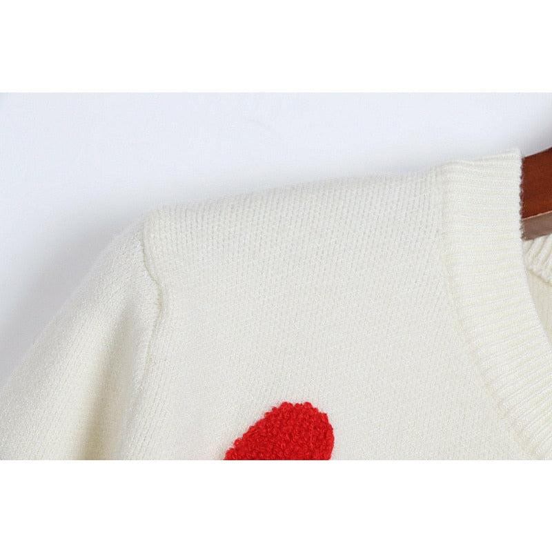 kawaii red heart sweater