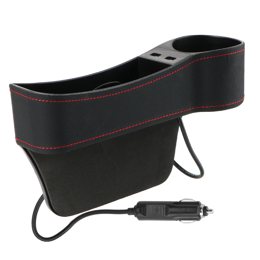 1PC Car StoraBox, Car Seat Gap Organizer Car Seat Clip Slot StoraBox Dual USB Charger Multifunctional Water Cup Holder StoraBox