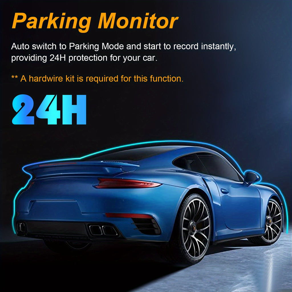 Dash Camera Front And Inside,3.16inchdash Cam 1080P, G Sensor HD Night Vision Loop Recording Wide Angle Car DVR (blue Photodiode Position Is Random)