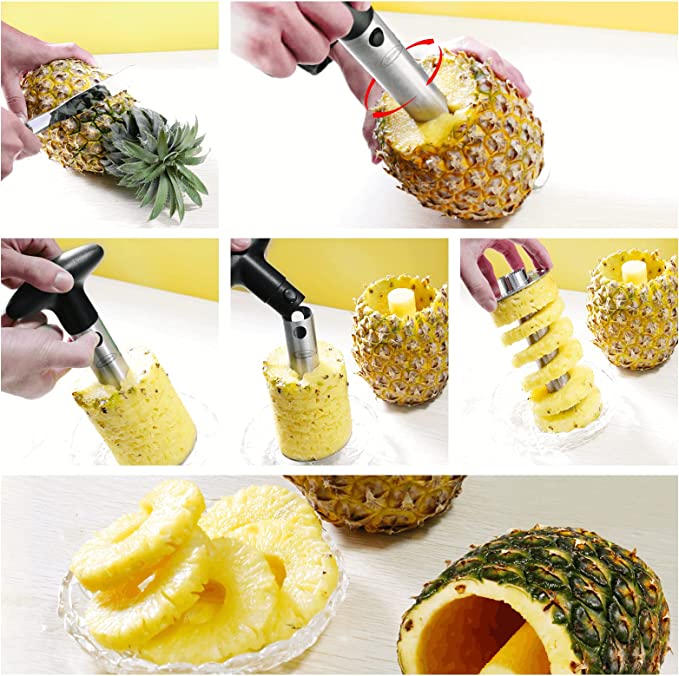 Pineapple Corer, [Upgraded, Reinforced, Thicker Blade] Newness Premium Pineapple Corer Remover