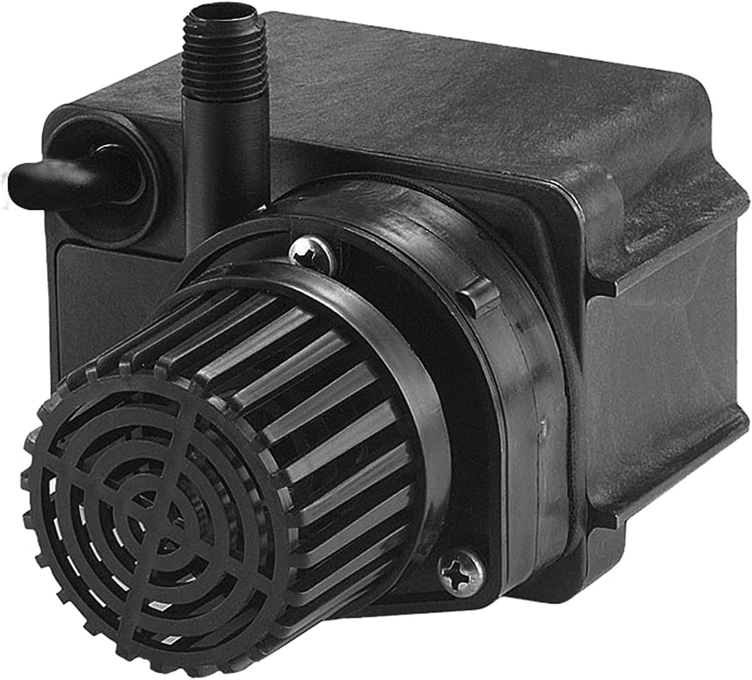 Little Giant PE-2F-PW 115 Volt, 300 GPH Submersible Direct Drive Fountain/Small Pond Pump with 15-Ft. Cord, Black, 566611