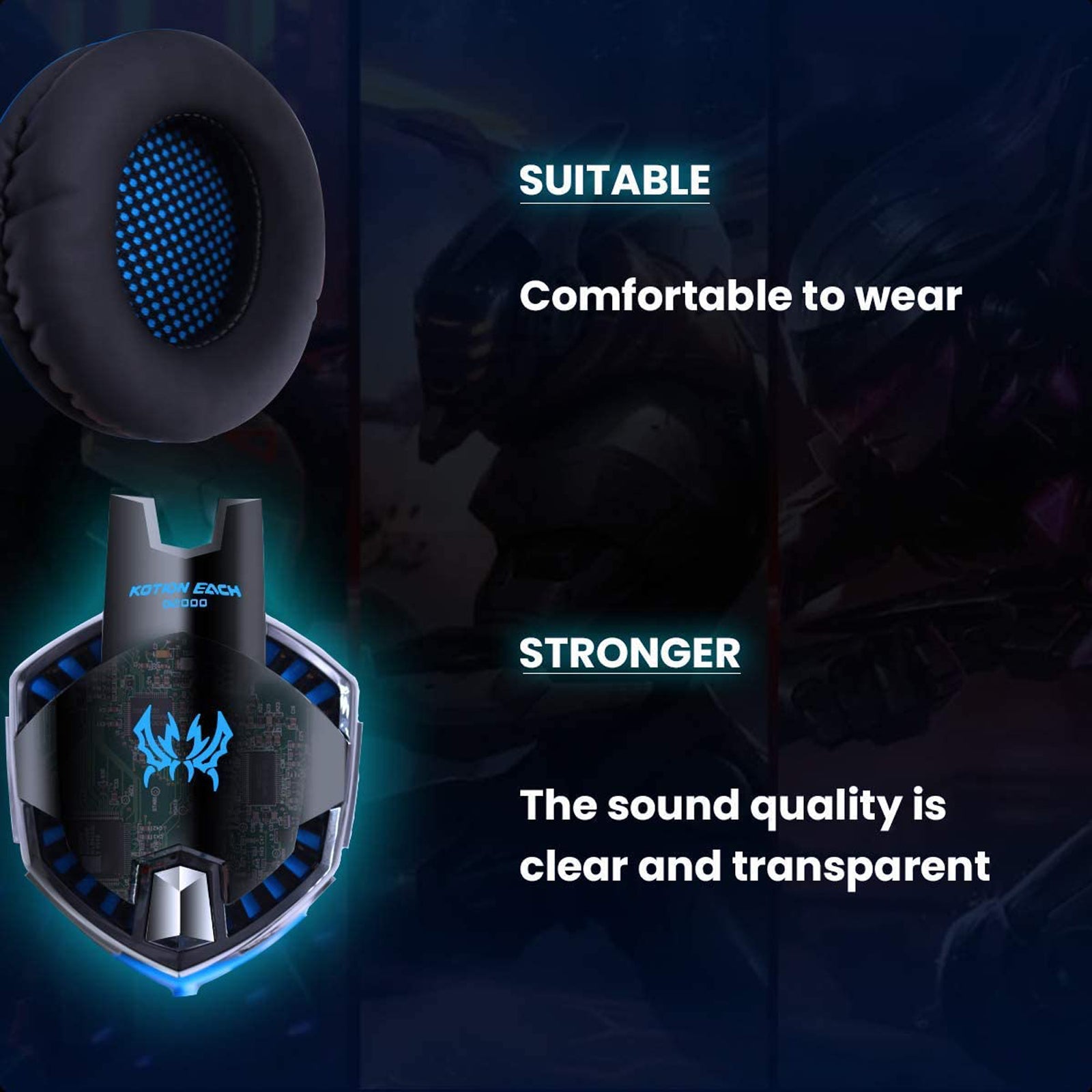 G2000 Gaming Headset: Experience Immersive Audio With Noise Cancelling Mic, LED Lights &amp; Soft Memory Earmuffs