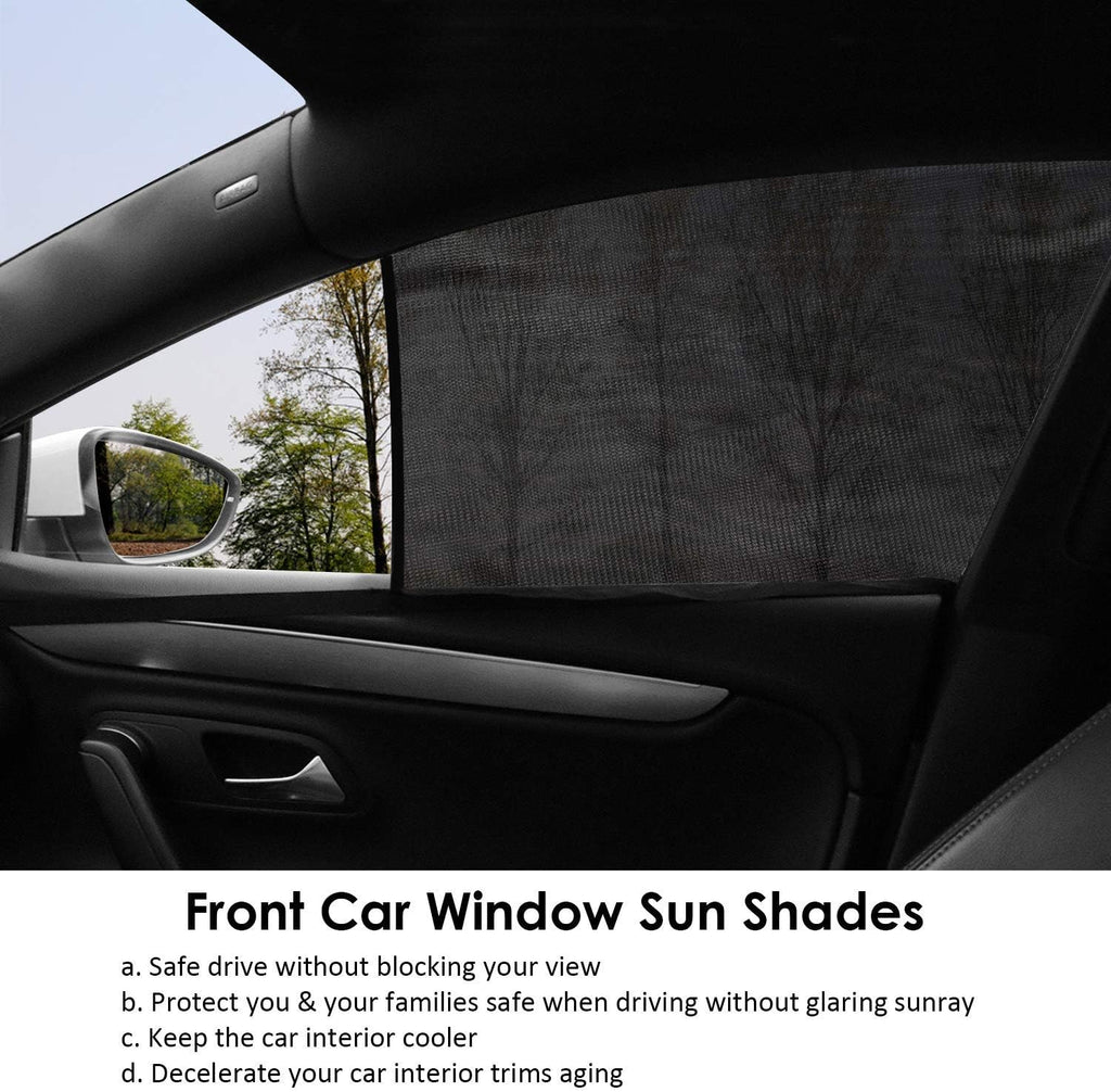 REACHTOP Car Window Shade for Front Window Car Side Window Sun Shades Sunshade Car Window Screen Door Covers Mesh Sleeve (2 Pack)
