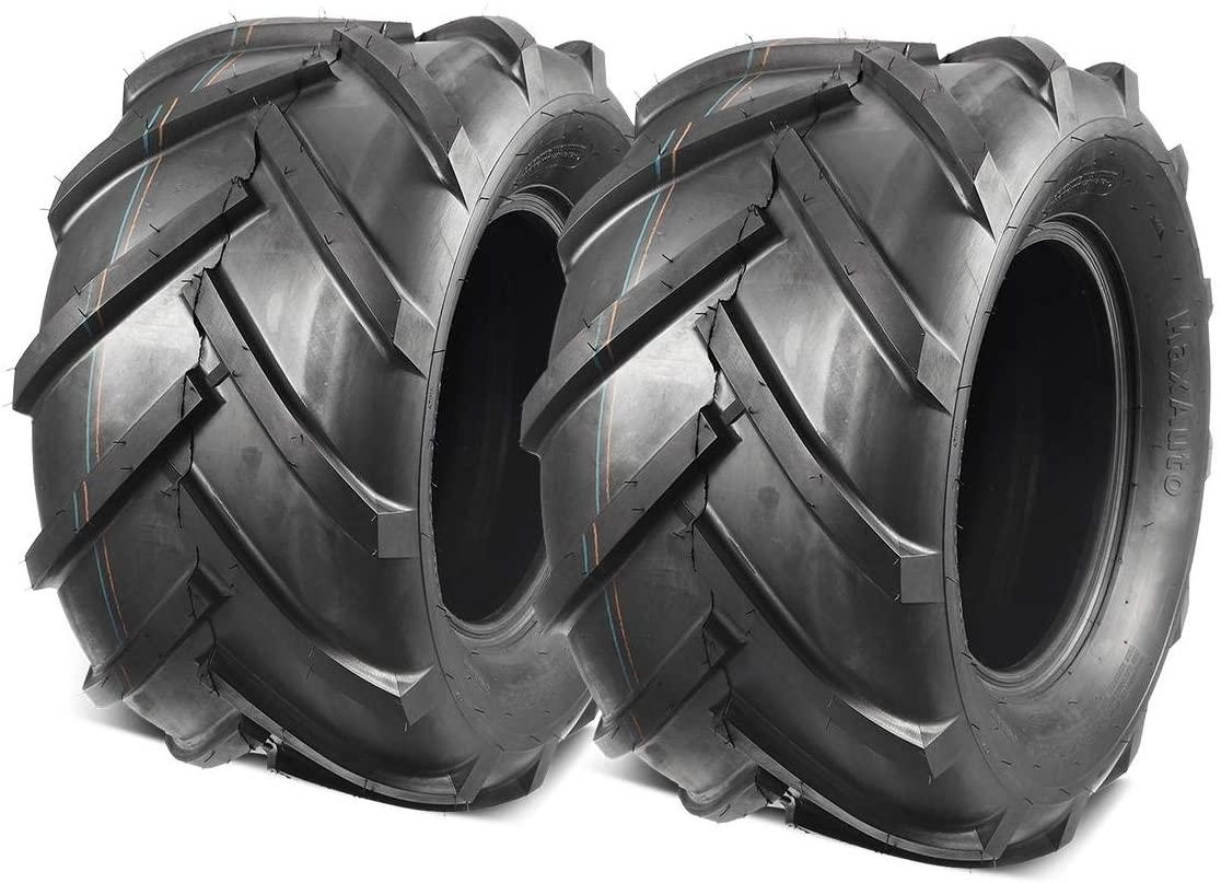 MaxAuto 2 Pcs Super Lug 24x12.00-12 24X12.00X12 Lawn Tractor Tires Very Wide 6 Ply Rated
