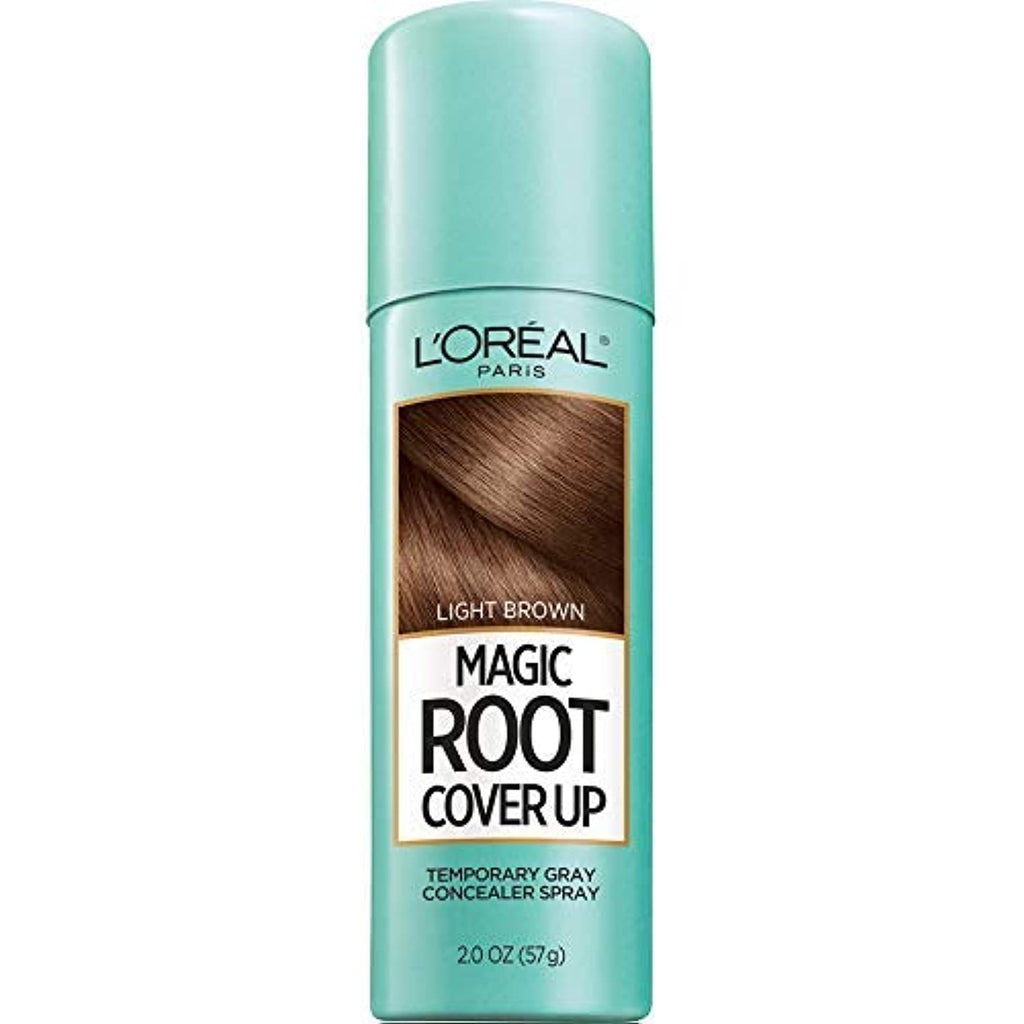 L'Oreal Paris Magic Root Cover Up Gray Concealer Spray Light Brown 2 oz.(Packaging May Vary)