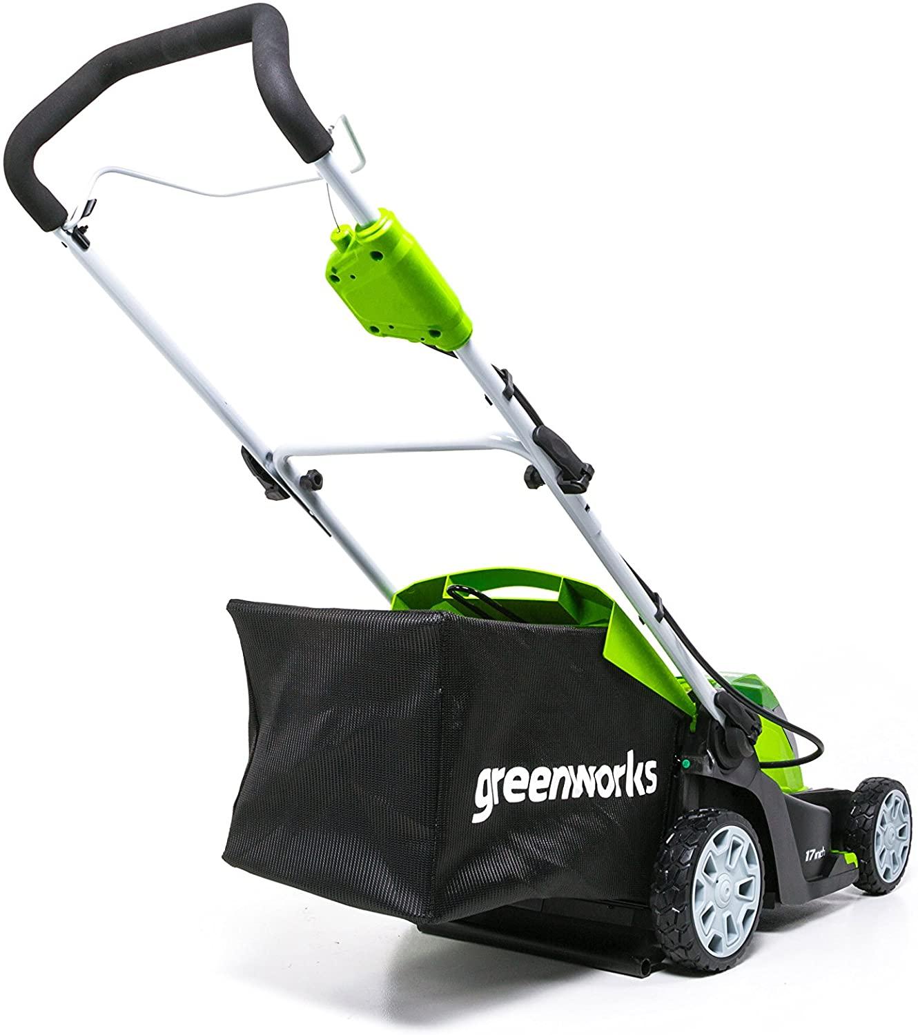 Greenworks G-MAX 40V 17'' Brushed Mower with 4Ah Battery and Charger - 2508302 Model & 12-Inch 40V Cordless String Trimmer, 2.0Ah Battery and Charger Included 2101602