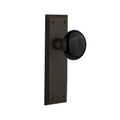 York Plate 2-3/4 in. Backset Oil-Rubbed Bronze PassaHall/Closet Black Porcelain Door Knob